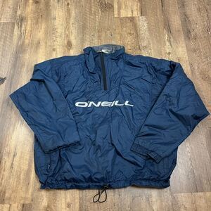 Vtg O'Neill Spellout Mock Neck Windbreaker Zip Oversized Surf M Embroidered USA